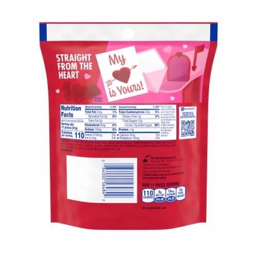 TWIZZLERS Cherry Flavored Hearts Valentine Candy Bag Perspective: left