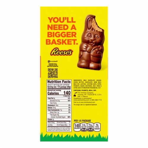 REESE'S Peanut Butter Milk Chocolate Bunny Easter Candy Gift Box Perspective: left