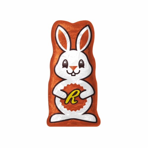 REESE'S Milk Chocolate Peanut Butter Creme Easter Bunny Candy Perspective: left