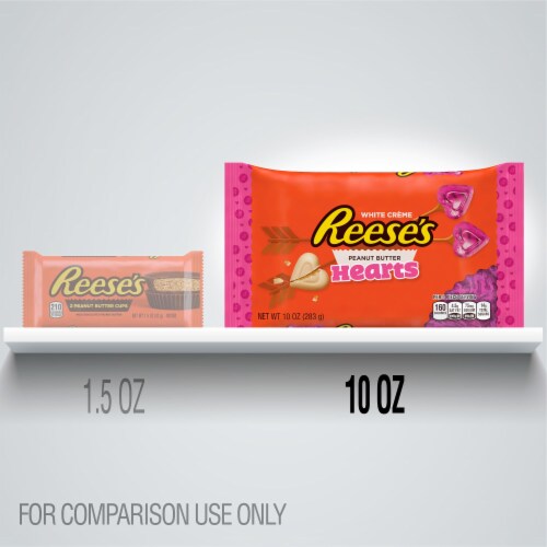 Reese's White Crème Peanut Butter Hearts Perspective: left