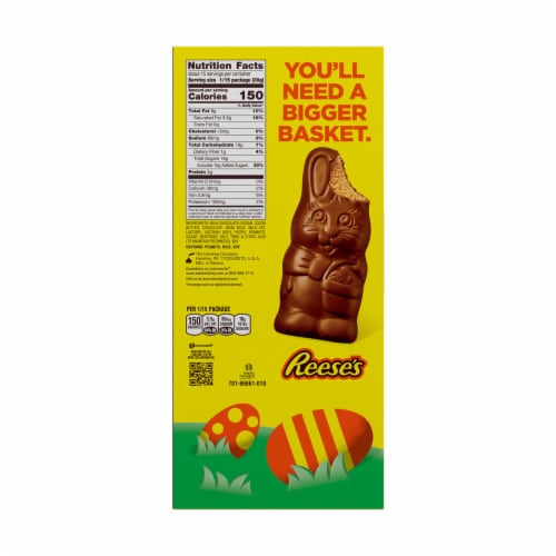 REESE'S Milk Chocolate Peanut Butter Bunny Easter Candy Gift Box Perspective: left