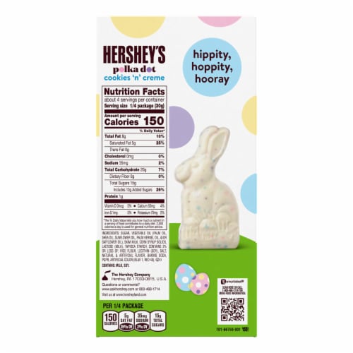 HERSHEY'S COOKIES 'N' CREME Bunny Easter Candy Gift Box Perspective: left