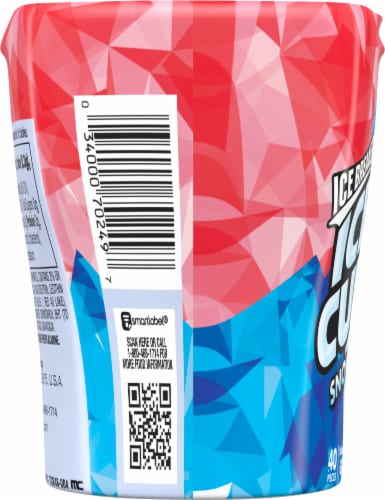 Ice Breakers Ice Cubes Snow Cone Sugar Free Gum Perspective: left