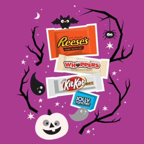 Hershey's Assorted Pumpkin Bowl Miniatures Candy Halloween Assortment Perspective: left