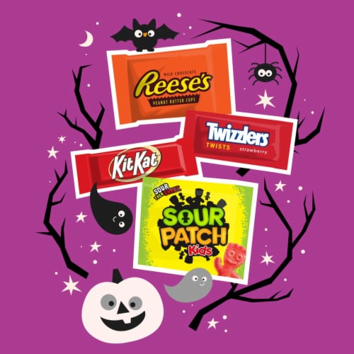 Hershey's Reese's Kit Kat Sour Patch Kids Twizzlers Candy Assortment Perspective: left