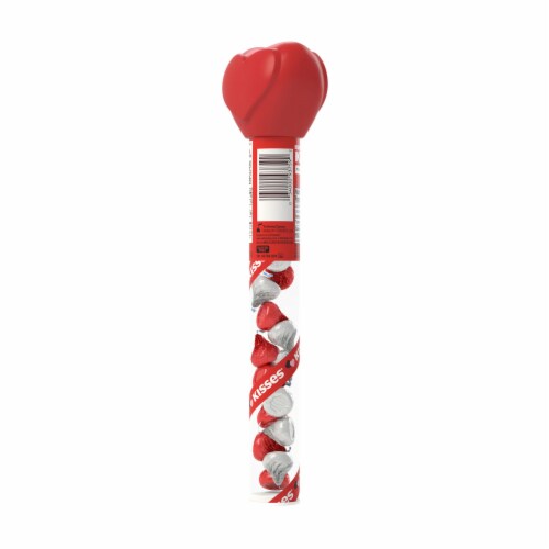 HERSHEY'S KISSES Milk Chocolate Valentine Candy Plastic Cane Perspective: left
