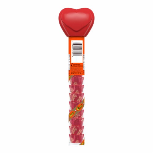 REESE'S Miniatures Milk Chocolate Peanut Butter Valentine Candy Plastic Cane Perspective: left