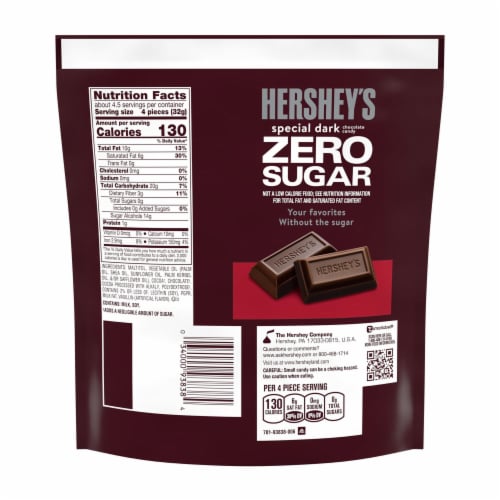 HERSHEY'S SPECIAL DARK Zero Sugar Chocolate Candy Bag Perspective: left
