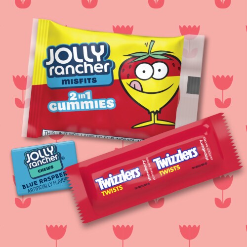 TWIZZLERS and JOLLY RANCHER Fruit Flavored Assortment Treats Easter Candy Variety Bag Perspective: left