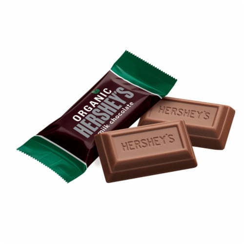 HERSHEY'S Organic Milk Chocolate Candy Bars Bag Perspective: left