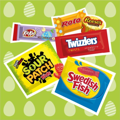 Hershey and Mondelez Egg Hunt Chocolate and Sweet Assortment Easter Candy Perspective: left