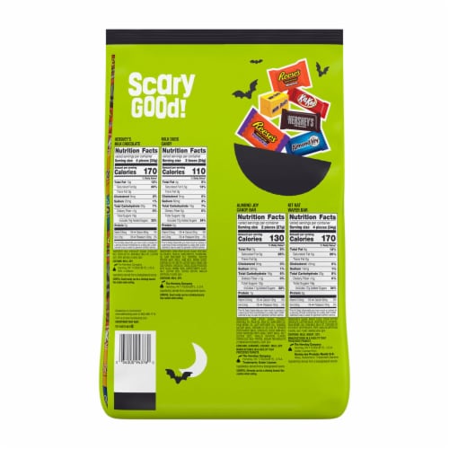 Hershey Assorted Chocolate Flavored Halloween Candy Variety Bag Perspective: left