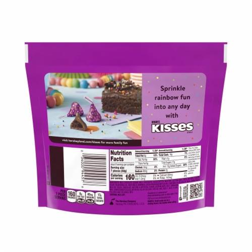 HERSHEY'S KISSES Rainbow Brownie Flavored Candy Share Pack Perspective: left
