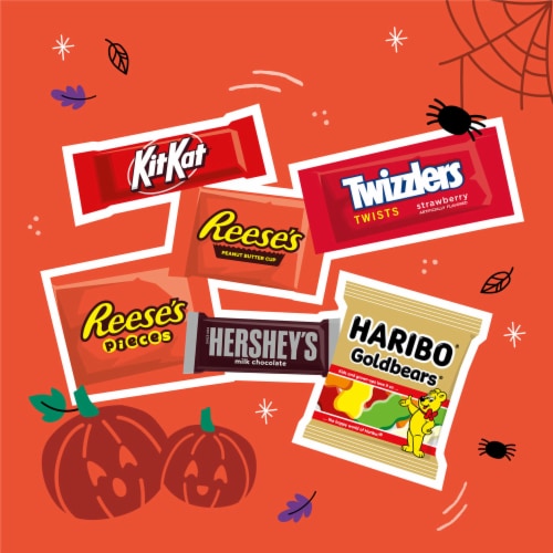 Hershey Assorted Flavored Snack Size Halloween Candy Bag Perspective: left