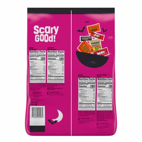 Hershey Assorted Flavored Snack Size Halloween Candy Bulk Bag Perspective: left