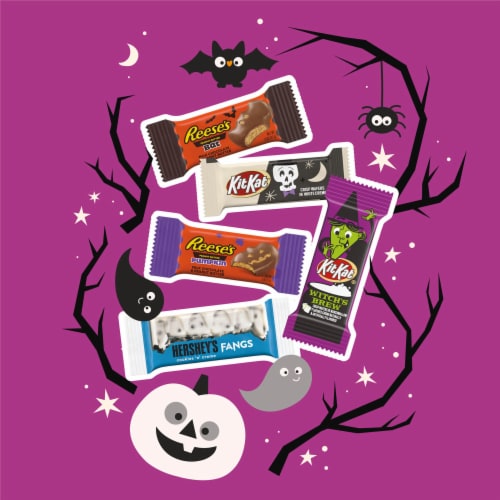 REESE'S HERSHEY'S and KIT KAT® Assorted Chocolate and Creme Flavors Snack Size Halloween Candy Perspective: left