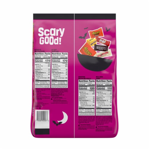 Hershey Assorted Flavored Miniatures Halloween Candy Variety Bag Perspective: left