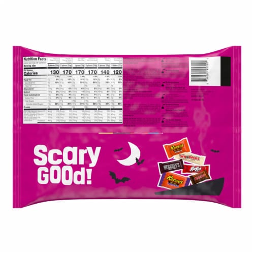 Hershey Assorted Flavored Halloween Candy Bag Perspective: left