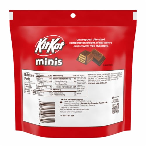 KIT KAT® Minis Unwrapped Milk Chocolate Wafer Candy Bag Perspective: left