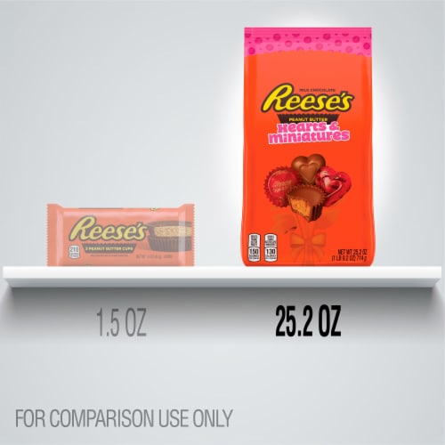 Reese's Milk Chocolate Peanut Butter Hearts & Miniatures Perspective: left