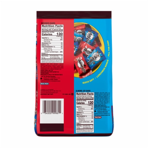 ALMOND JOY and MOUNDS Assorted Flavored Miniature Candy Party Pack Perspective: left