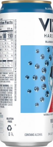 Vizzy Blueberry Pomegranate Hard Seltzer Single Can Perspective: left