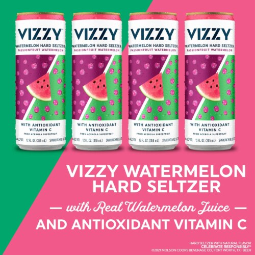 Vizzy™ Passion Fruit Watermelon Hard Seltzer Perspective: left