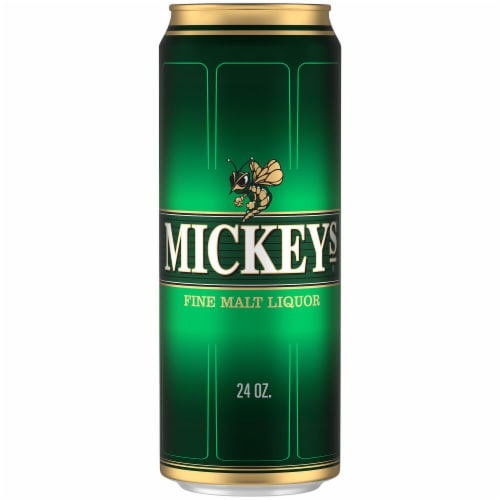 Mickeys Fine Malt Liquor Ale Beer Single Can Perspective: left