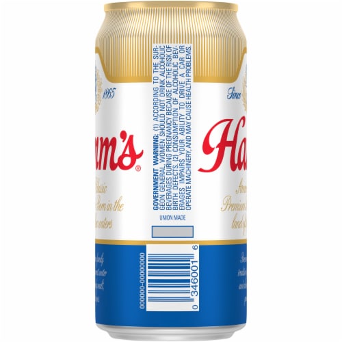Hamm's America's Classic Premium Lager Beer Perspective: left