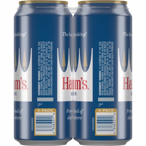 Hamm's American-Style Lager Light Beer Perspective: left