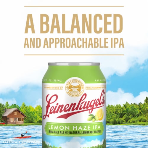 Leinenkugel's Lemon Haze IPA Hoppy Beer Craft IPA Perspective: left