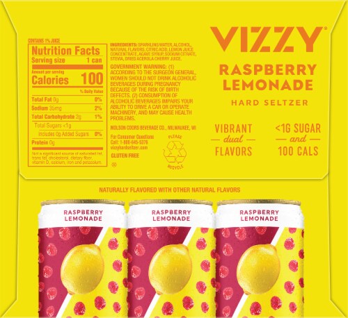 Vizzy Raspberry Lemonade Hard Seltzer Perspective: left