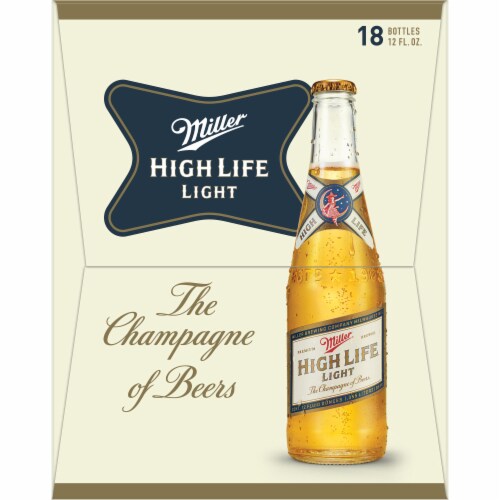 Miller High Life Light Lager Beer 18 Bottles Perspective: left