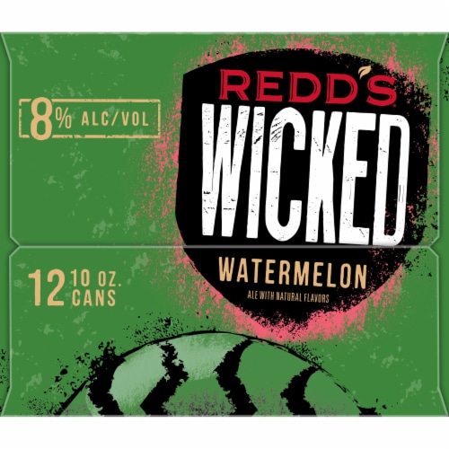 Redd's Wicked Watermelon Ale Flavored Beer Perspective: left