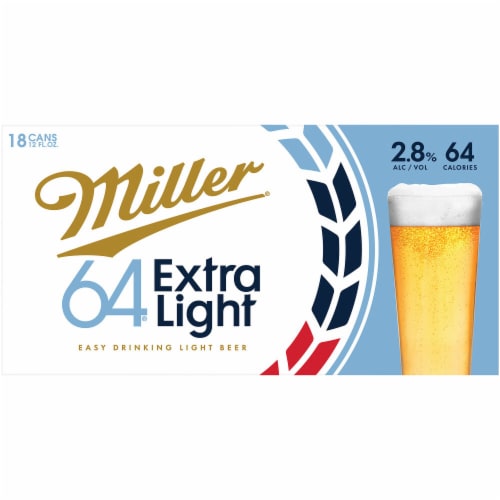 Miller 64 Extra Light American-style Lager Beer Perspective: left