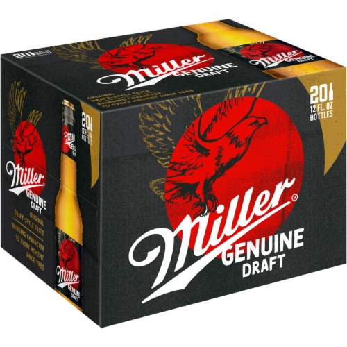 Miller Genuine Draft American Lager Beer Perspective: left