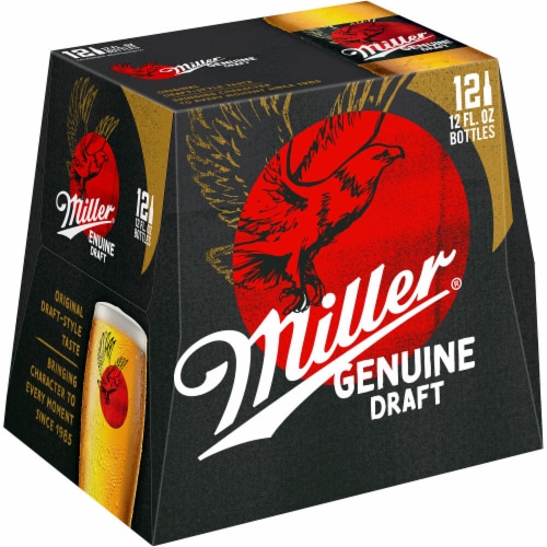 Miller Genuine Draft American Lager Beer Perspective: left