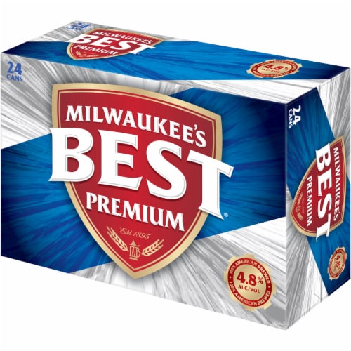 Milwaukee's Best Premium American Lager Beer 24 Cans Perspective: left