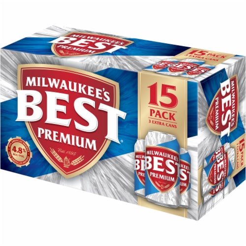 Milwaukee's Best Premium American Lager Beer 15 Cans Perspective: left