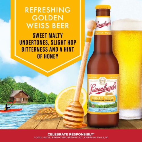 Leinenkugel's Honey Weiss Wheat Beer Cans Perspective: left