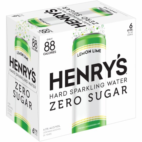 Henry's Hard Soda Lemon Lime Spiked Sparkling Water Perspective: left