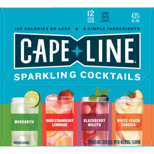Cape Line Gluten Free Sparkling Cocktails 12 Count Perspective: left
