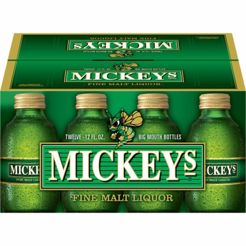 Mickey's Fine Malt Liquor Ale Beer Perspective: left