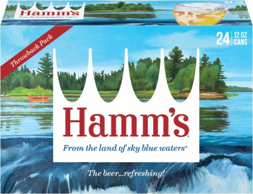 Hamm's American-Style Lager Light Beer Perspective: left