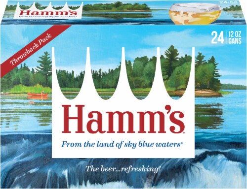 Hamm's American-Style Lager Light Beer Perspective: left