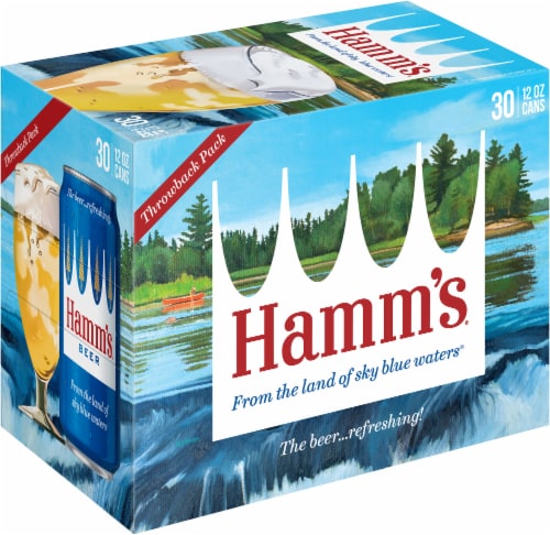 Hamm's American-Style Lager Light Beer Perspective: left