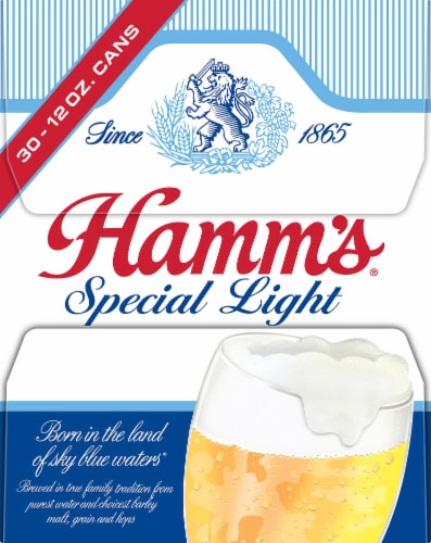 Hamm's Special Light Lager Beer Perspective: left