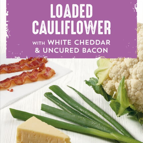 Alexia Frozen Loaded Cauliflower with White Cheddar & Uncured Bacon Perspective: left