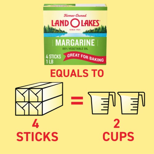 Land O Lakes Margarine Sticks Made with Vegetable Oil Perspective: left