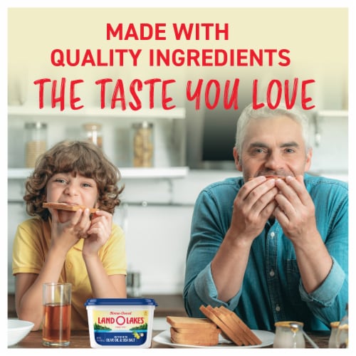 Land O Lakes® Butter with Olive Oil and Sea Salt Tub Perspective: left